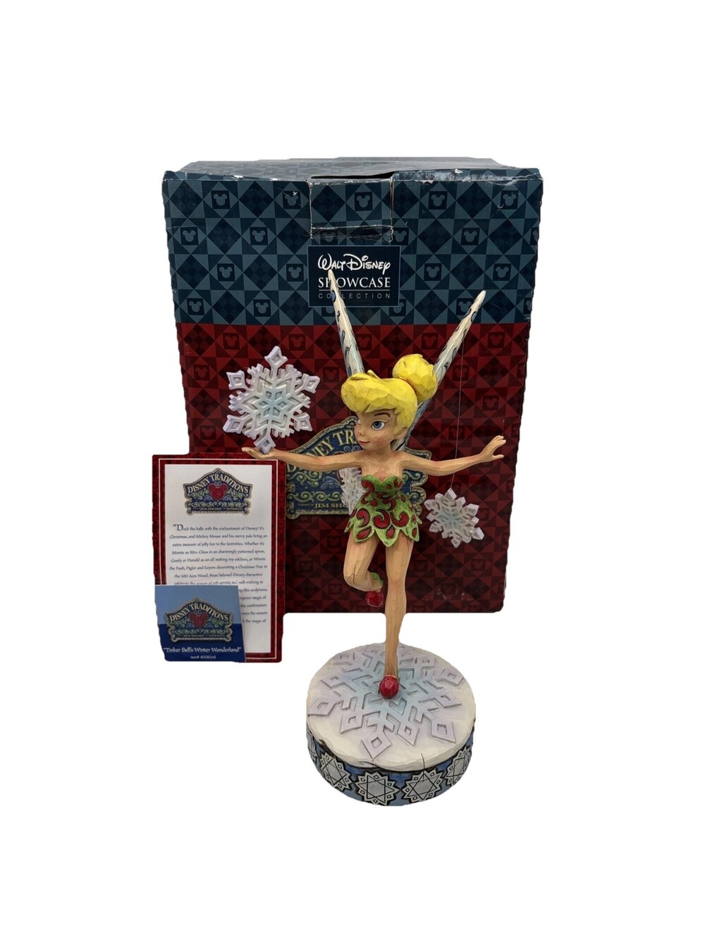 Disney Jim Shore Tinkerbell Winter Wonderland Figure Showcase 4008068 Like New